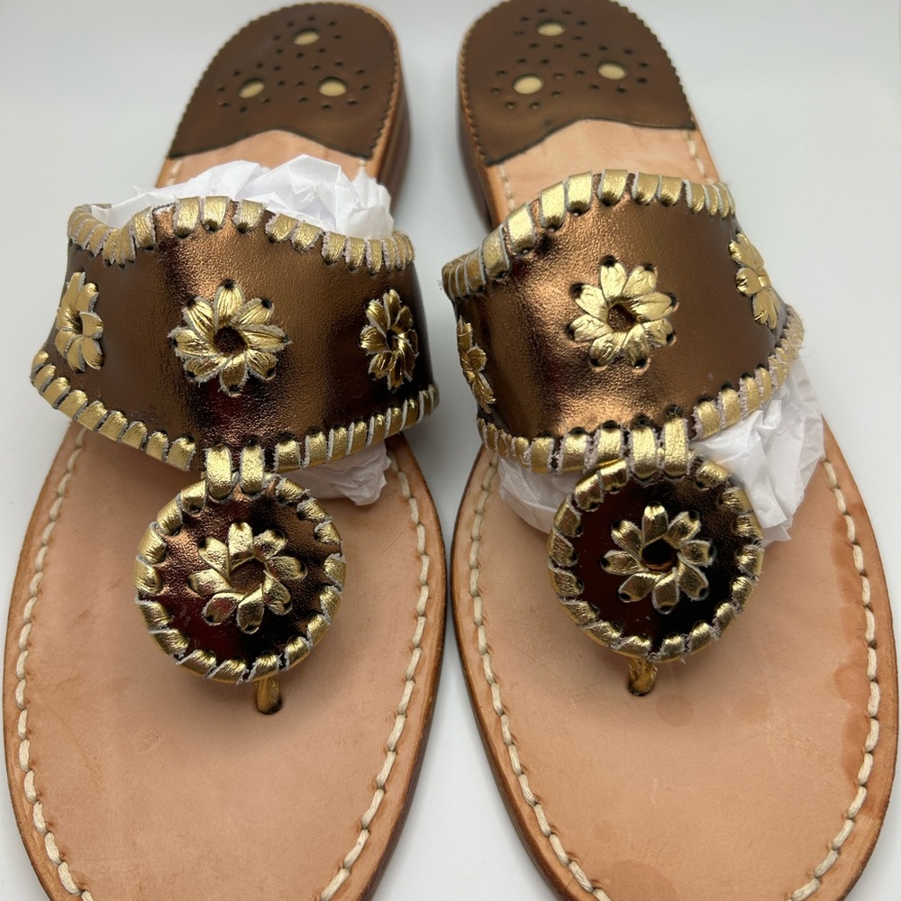 Jack Rodgers Classic Bronze Sandals 8M New without Box